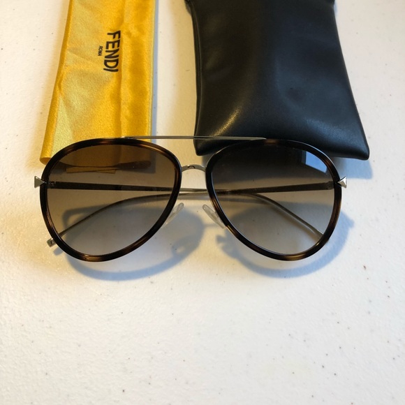 Fendi Accessories - FENDI Havana Gold aviators